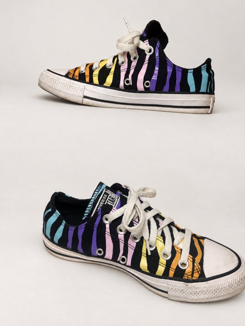 Converse Rainbow Zebra Stripe Low-Top Sneakers